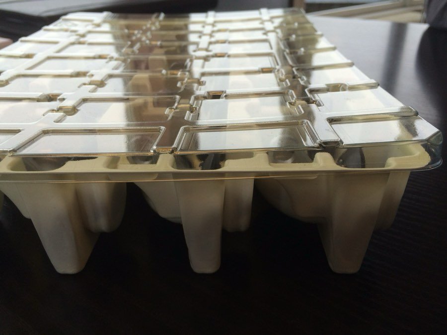 Single-sheet thermoformed trays